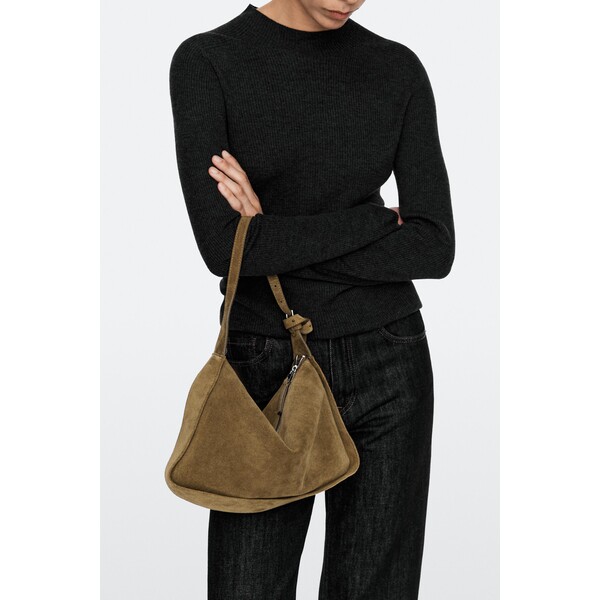 Massimo Dutti Zamszowa torebka listonoszka 06975606-566