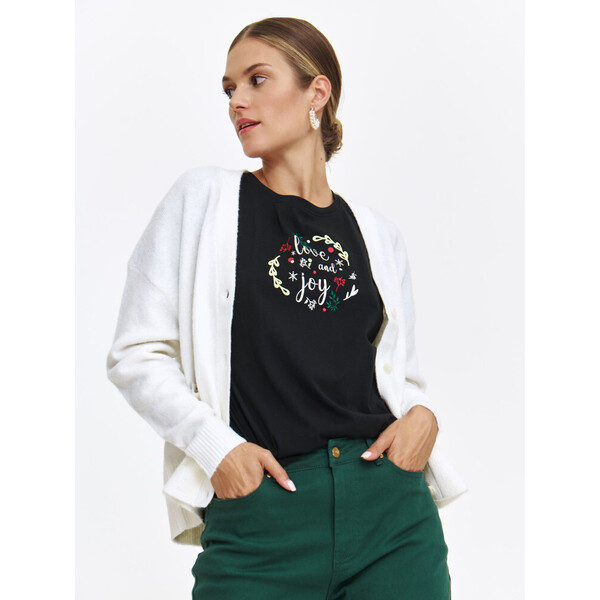 Top Secret T-shirt z ozdobnym nadrukiem TSKW24TOP633599X00