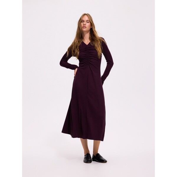 Reserved Sukienka maxi z dodatkiem lyocellu 046HW-49X