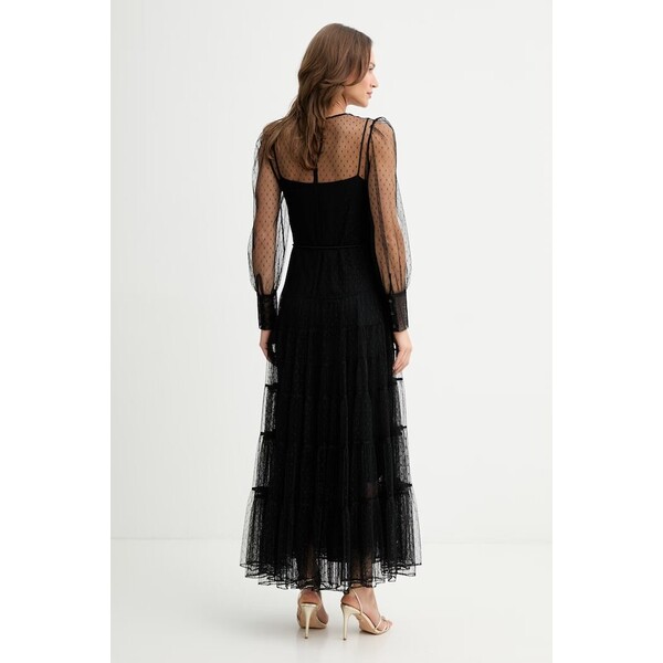 Twinset sukienka  kolor czarny maxi rozkloszowana 261TP2770