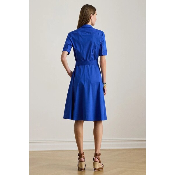 Lauren Ralph Lauren sukienka  kolor niebieski mini rozkloszowana 200748950