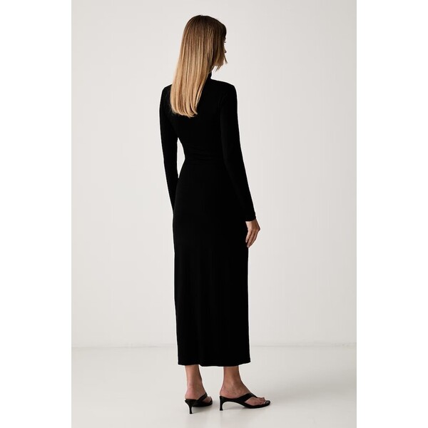 Le Privé sukienka bodycon z wiskozą SAPHIRA NOIR  czarna gładka LP00669