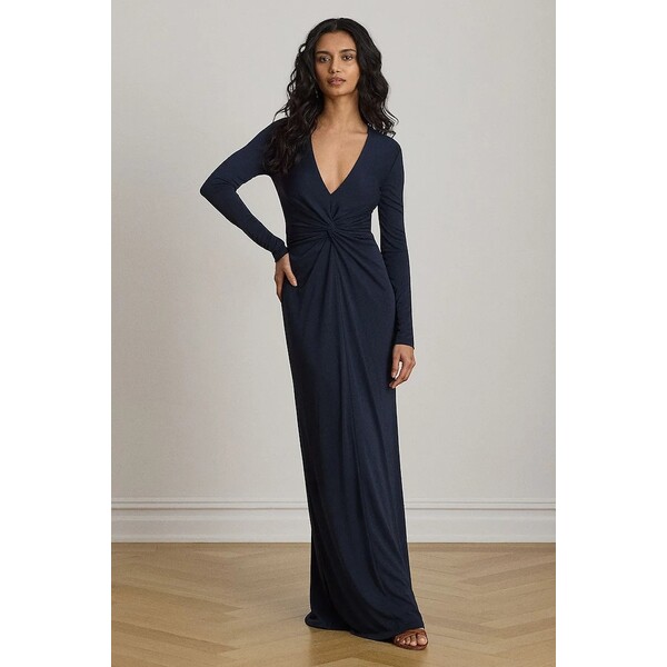 Lauren Ralph Lauren sukienka  granatowa gładka 253P14777
