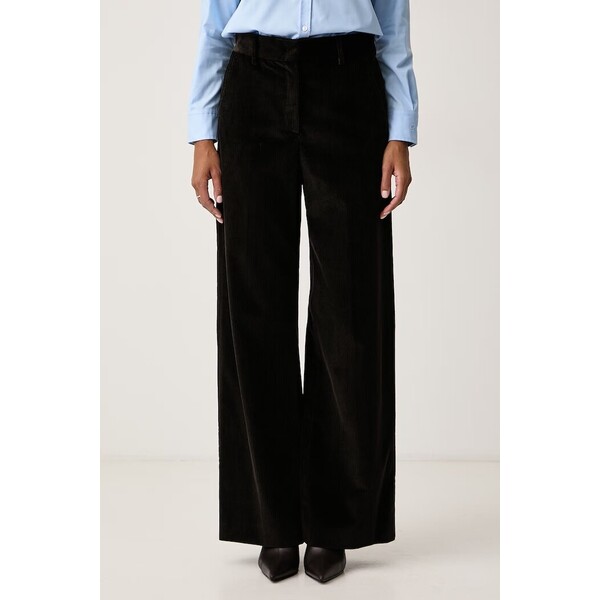 Weekend Max Mara spodnie damskie sztruksowe WKDTANIA  brązowe high waist 2625136012600
