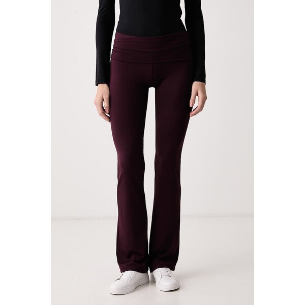 Guess legginsy damskie LOTUS  bordowe high waist V6YB24 K4713 V6YB24.K4713