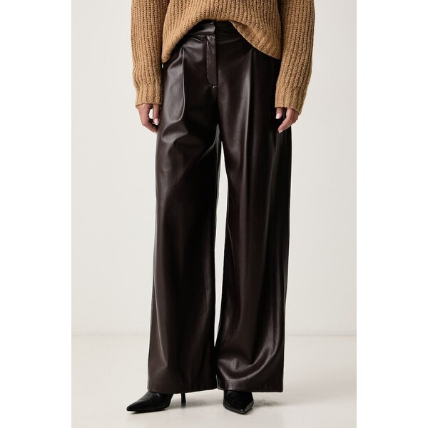 BOSS spodnie straight damskie Tiana4-M  brązowe high waist 50564757