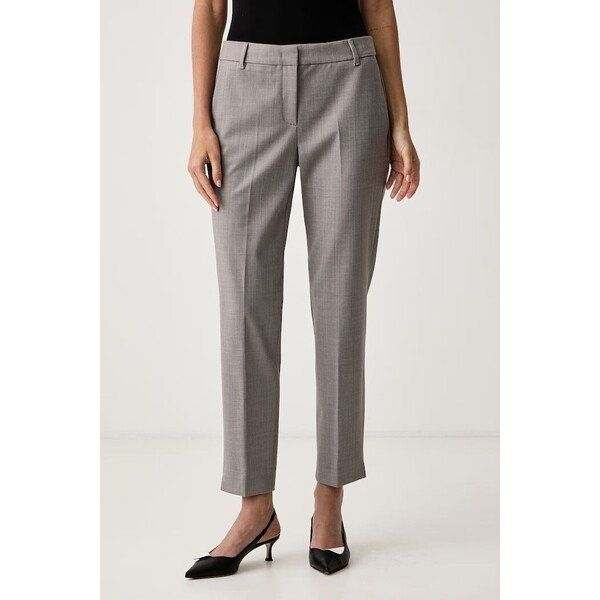 Marella spodnie damskie z wełną MLLESORDIO  szare regular waist 2623136201200