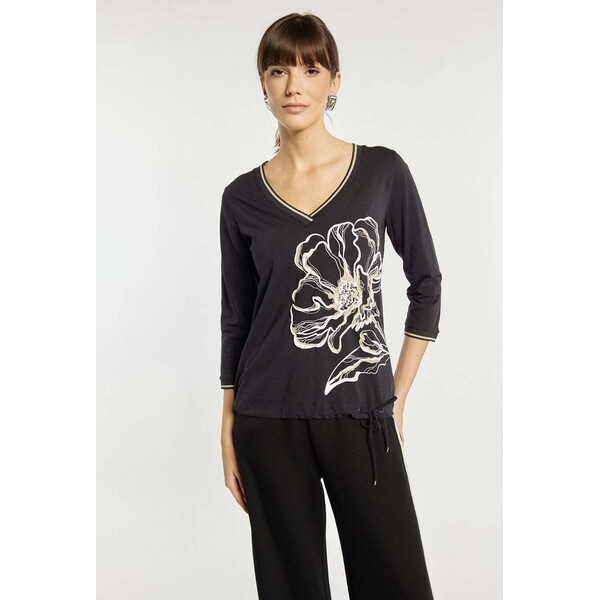 Monnari T-shirt z kwiatowym wzorem 115202