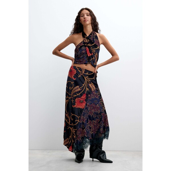 Desigual drukowana spódnica midi 26WWFKX92000