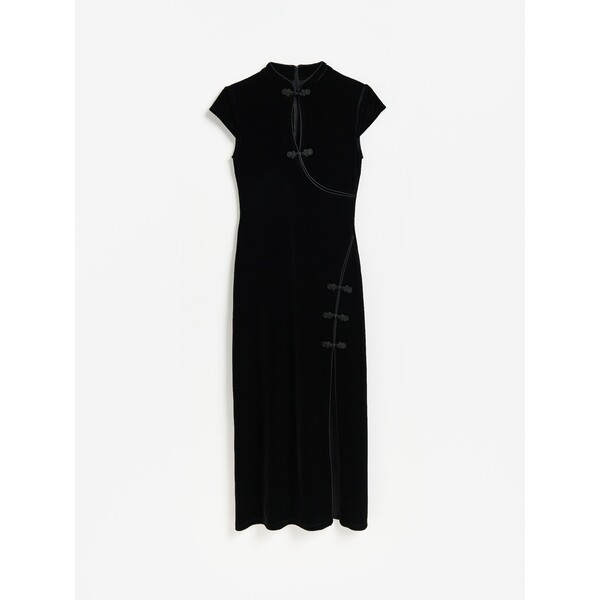 Reserved Welurowa sukienka maxi 528KE-99X