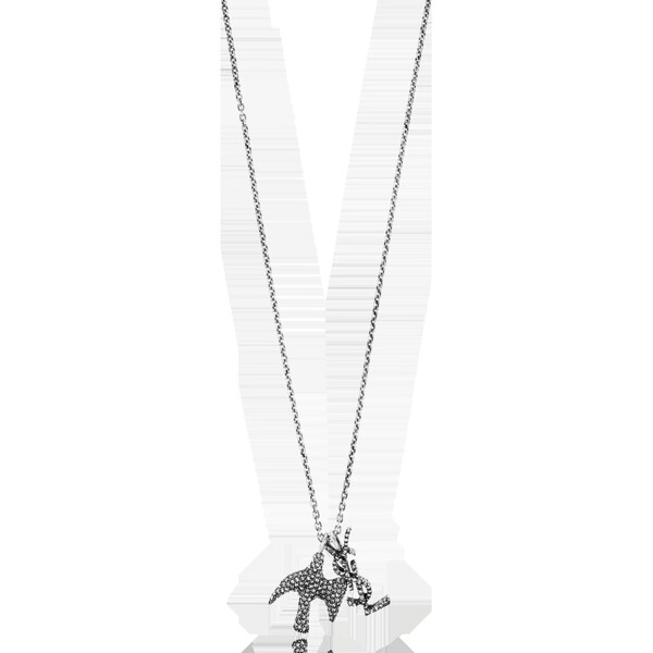 Saint Laurent SREBRNY Mosiężny naszyjnik ‘Cassandre’ 1863709