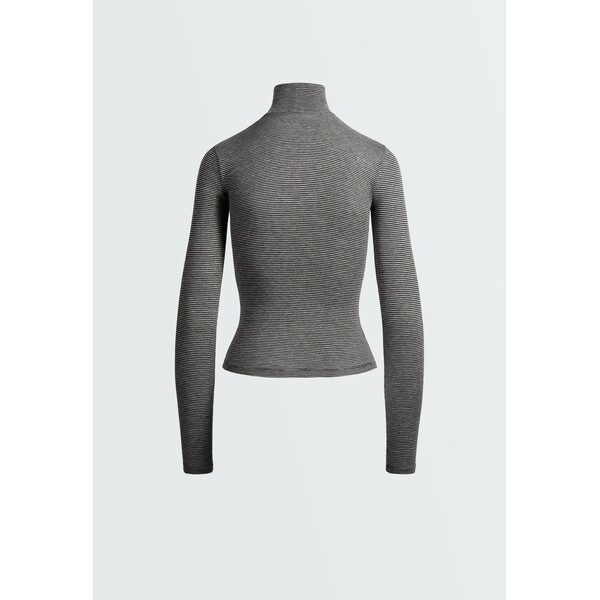OYSHO Koszulka base layer z wysokim kołnierzem w paski rib 37557632-800