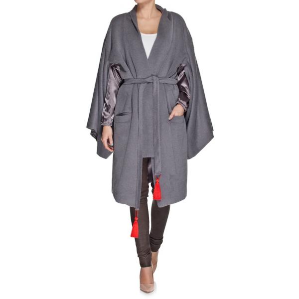 Joanna Hawrot Szary płaszcz w formie kimona