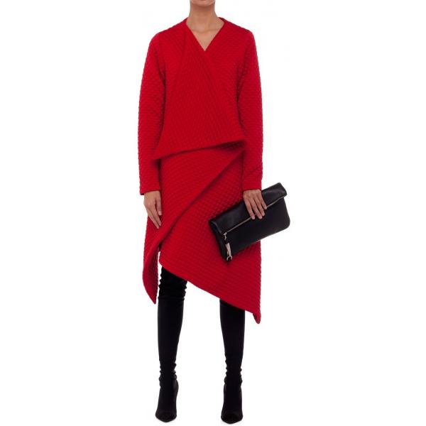 Joanna Hawrot Asymetryczny płaszcz czerwony