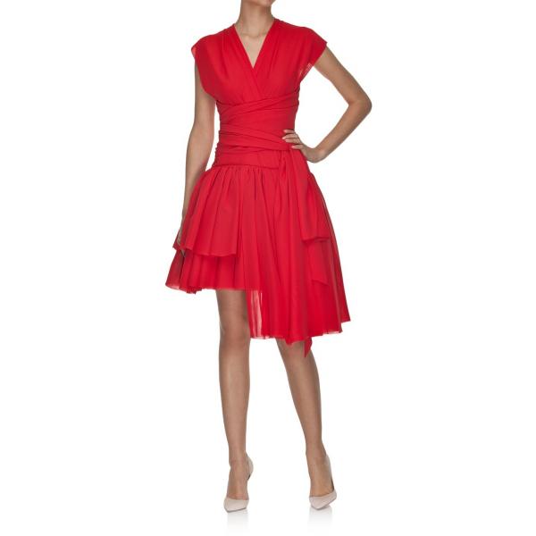 Joanna Hawrot Asymetryczna sukienka mini czerwona