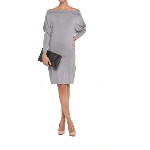 Yuliya Babich Sukienka minimalistyczna z kieszeniami szara