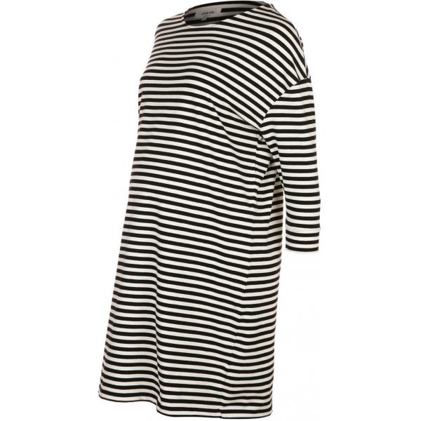 Zalando Essentials Sukienka z dżerseju off white/black ZA829FA01-A11