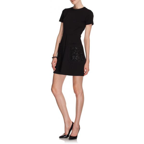 Langner Sukienka mini z kieszeniami czarna