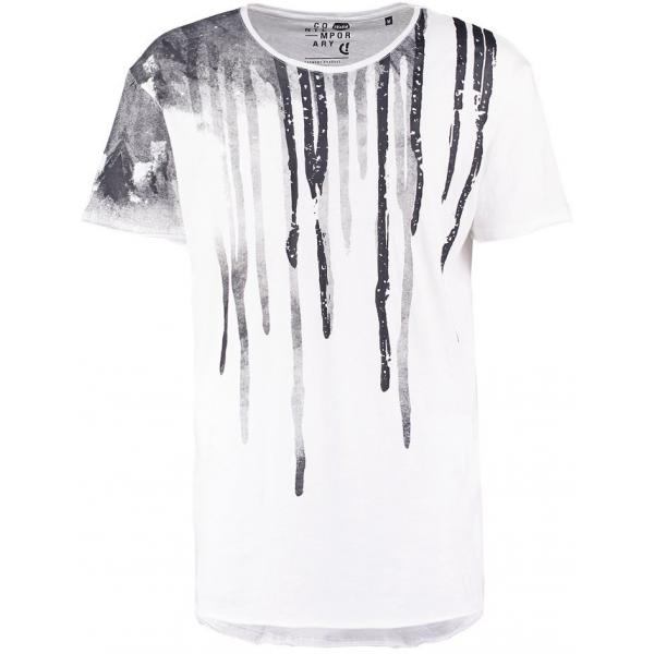 Solid TRISTAN T-shirt z nadrukiem white SO422O023-A11