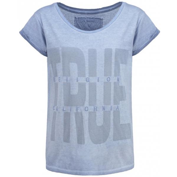 True Religion T-shirt z nadrukiem blue TR121D03A-K11