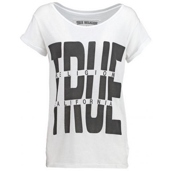 True Religion T-shirt z nadrukiem white TR121D03A-A11