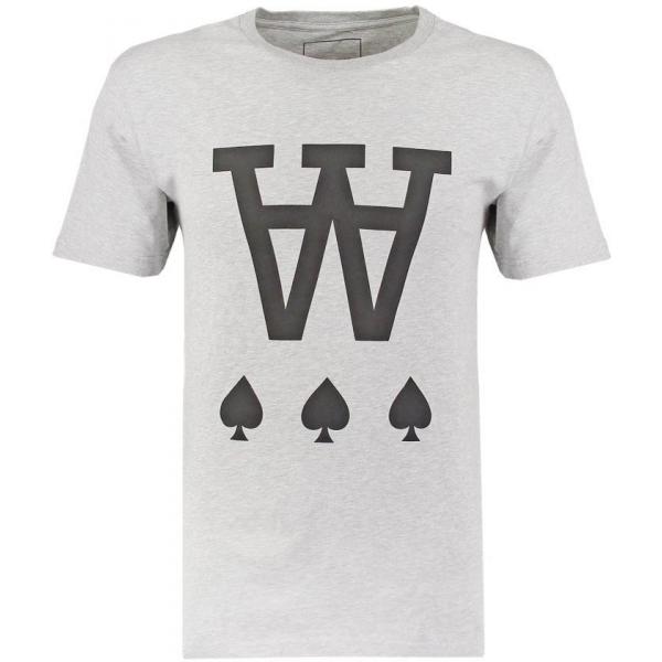 Wood Wood T-shirt z nadrukiem grey melange WO422O010-C11