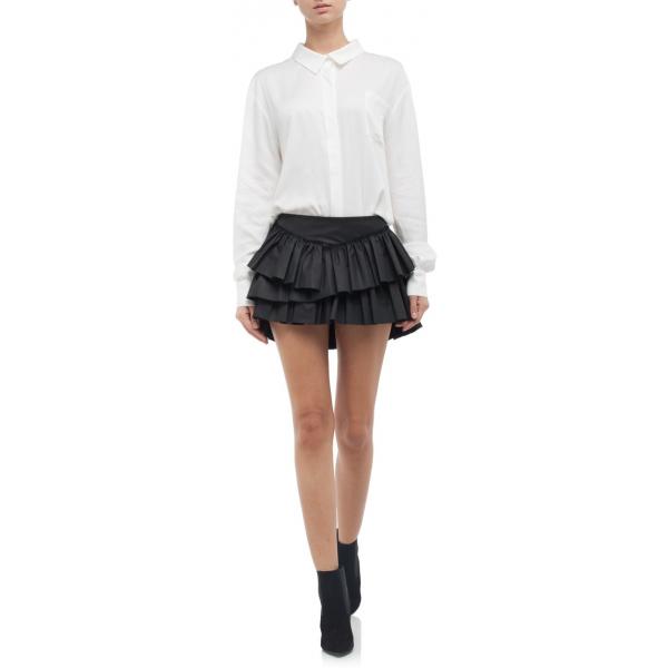 Natasha Pavluchenko Spódnica Mini Frill Skin Skirt czarna
