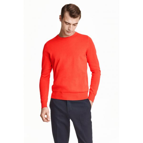 H&M Sweter z cienkiej bawełny 0340546033 Pomarańczowy