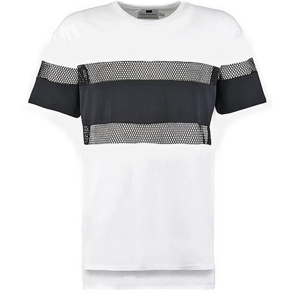 Topman TROY T-shirt z nadrukiem white TP822O0D2-A11