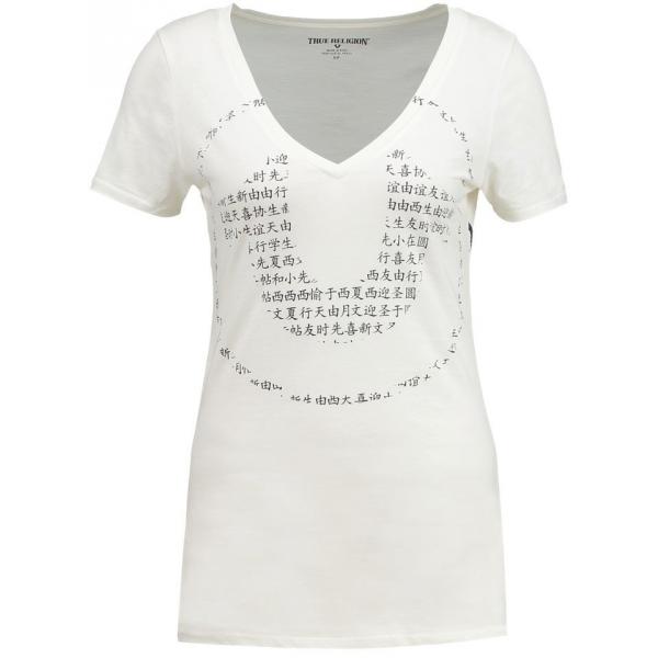 True Religion T-shirt z nadrukiem white TR121D03C-A11