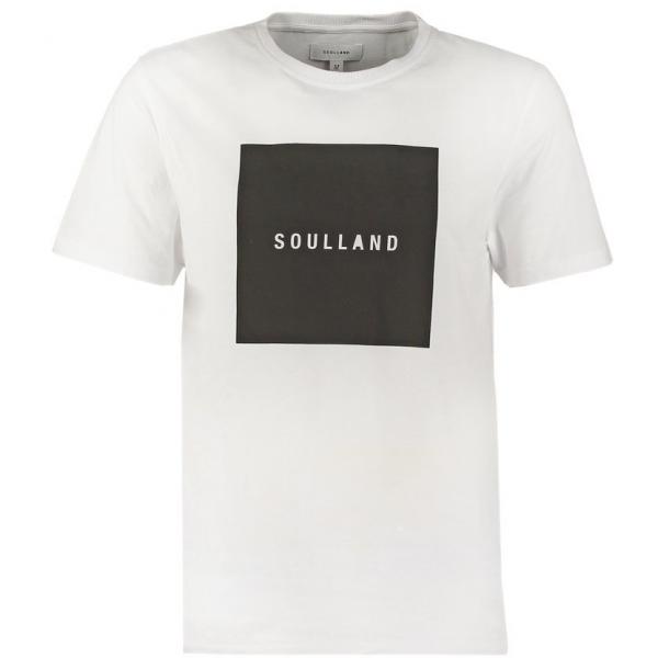 Soulland SOULSQUARE T-shirt z nadrukiem white SU022O008-A11