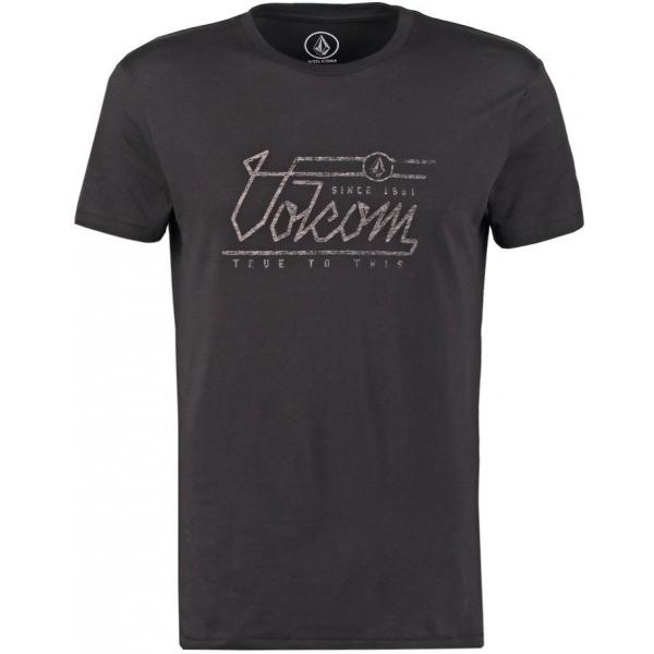 Volcom STRAIGHT T-shirt z nadrukiem black V1922O037-Q11