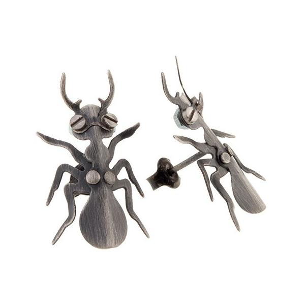 Orska Kolczyki mrówki IK28 grafitowe