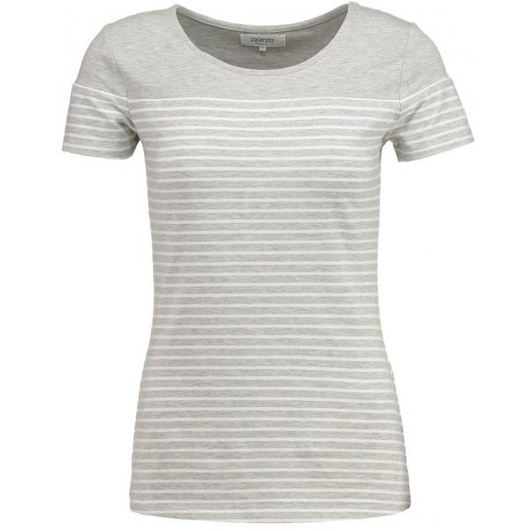 Zalando Essentials T-shirt z nadrukiem light grey melange/white ZA821DA0G-C11