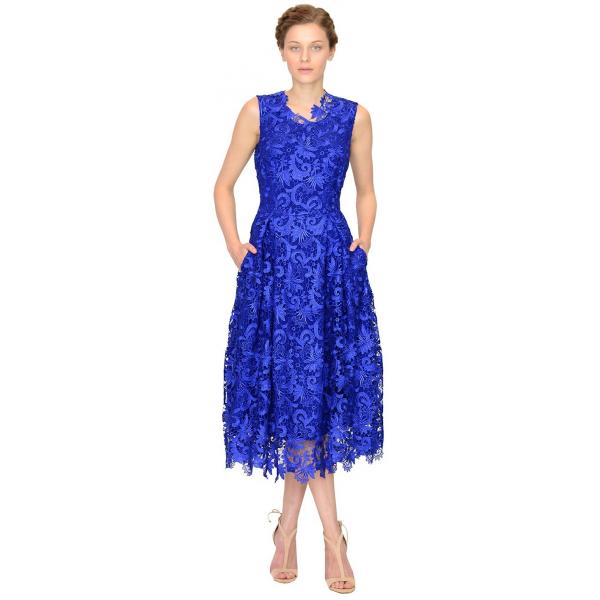 Allure Sukienka midi z gipiury DALIA kobaltowa