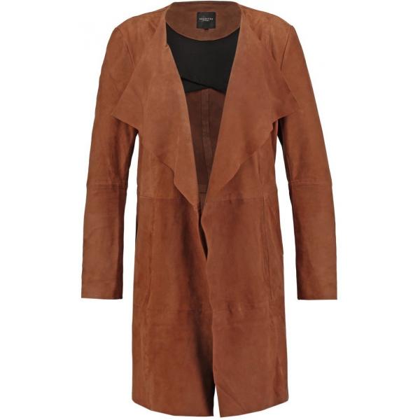 Selected Femme SFPOLLY Krótki płaszcz brown patina SE521L00N-O11
