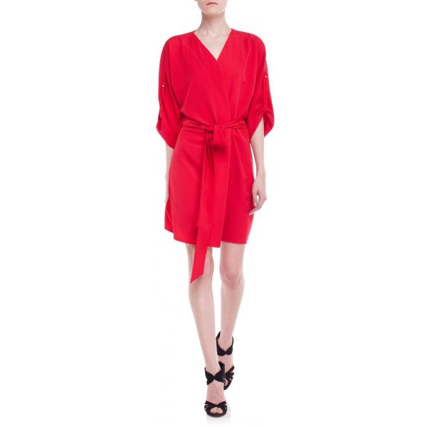 Joanna Hawrot Kimonowa sukienka czerwona
