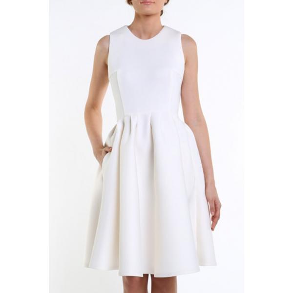 Tiffi Rozkloszowana sukienka mini biała