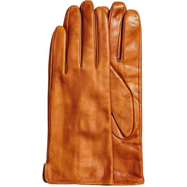 H&M Skórzane rękawiczki 0218829002 Koniakowy brąz