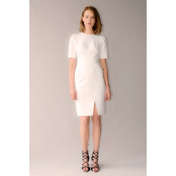 SANS Dzianinowa sukienka midi biała
