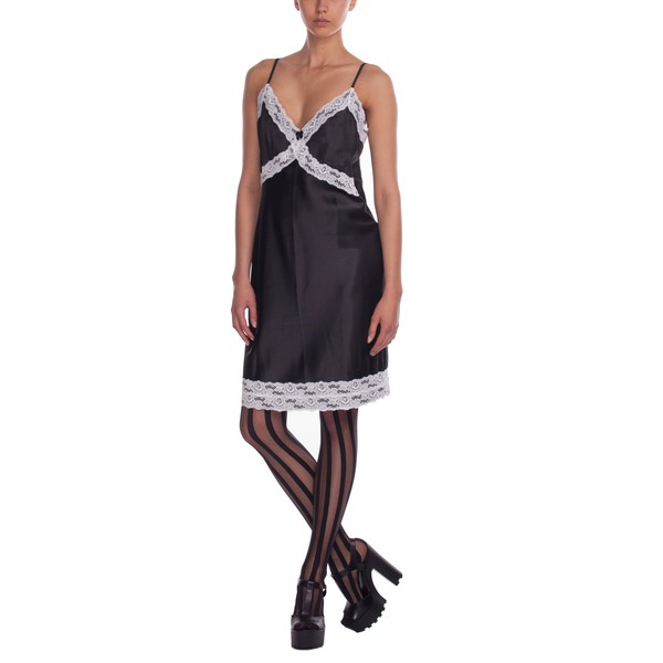 M by Maya Palma Halkowa sukienka z białą koronką MONTMARTE czarna
