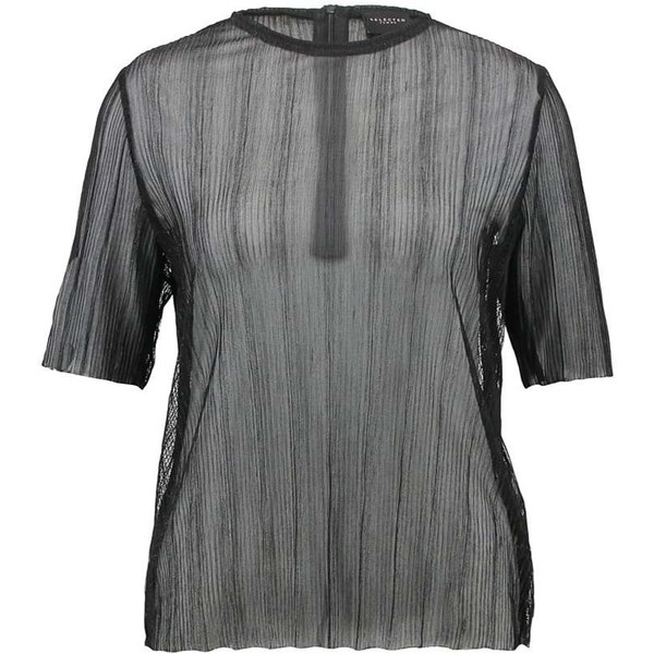 Selected Femme SFNUNE T-shirt z nadrukiem black SE521D07E-Q11