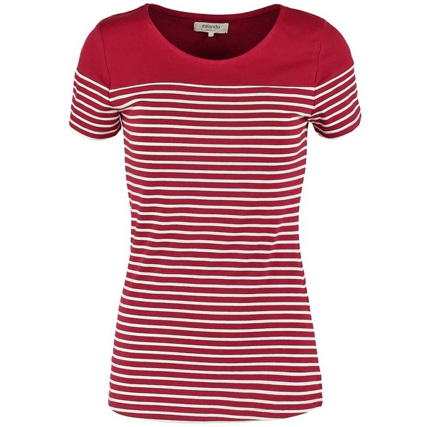 Zalando Essentials T-shirt z nadrukiem dark red/off white ZA821DA0G-G11