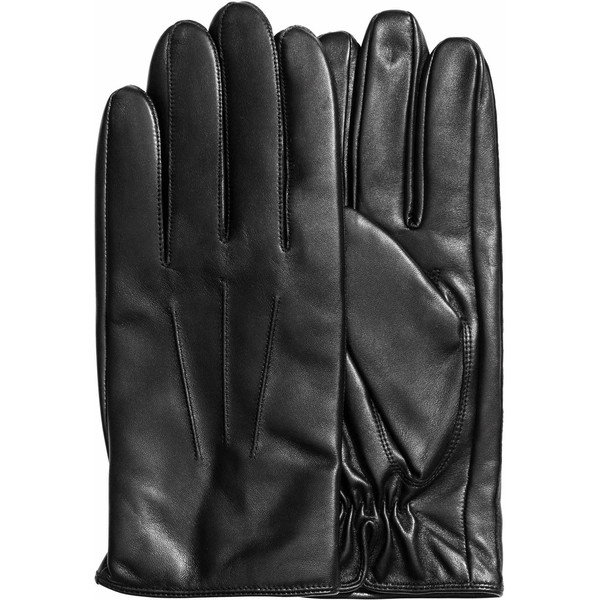 H&M Skórzane rękawiczki 0351107001 Czarny