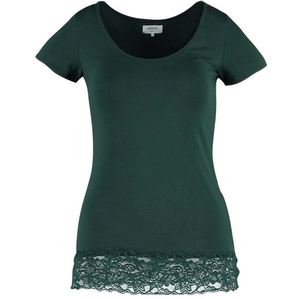 Zalando Essentials T-shirt z nadrukiem dark green ZA821D02L-M11