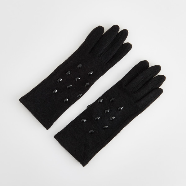 Reserved Rękawiczki z błyszczącą ozdobą PQ307-99X