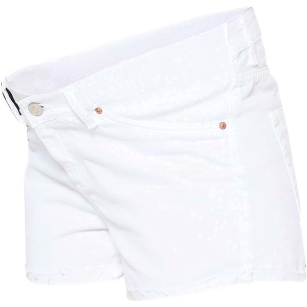 Topshop Maternity Szorty jeansowe white TP729C003-A11