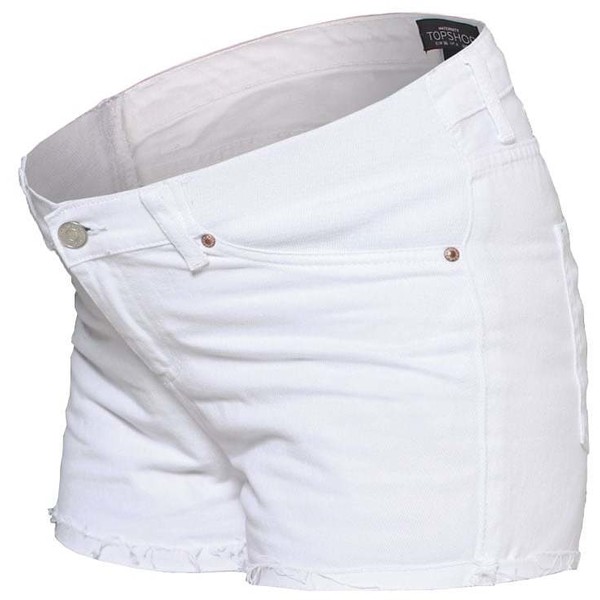 Topshop Maternity Szorty jeansowe white TP729C002-A11