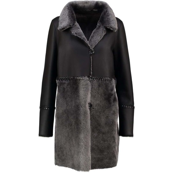Ventcouvert PESCA Płaszcz wełniany /Płaszcz klasyczny black brisa VE321P00A-Q11