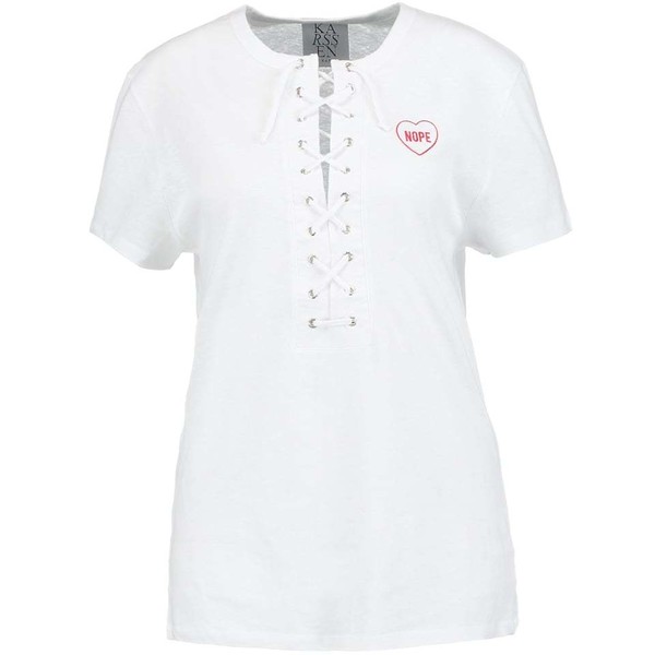Zoe Karssen BOYFRIEND FIT T-shirt z nadrukiem optical white ZK121D00I-A11